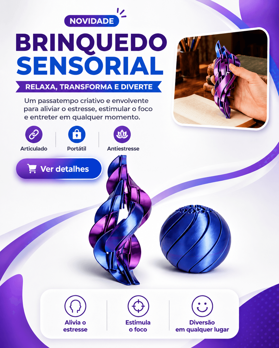 Brinquedo Sensorial: Bola de Slime Articulada para Aliviar o Estresse